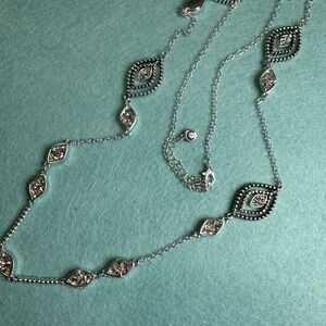 Signed C1946 Long Silver Necklace Pre-owned